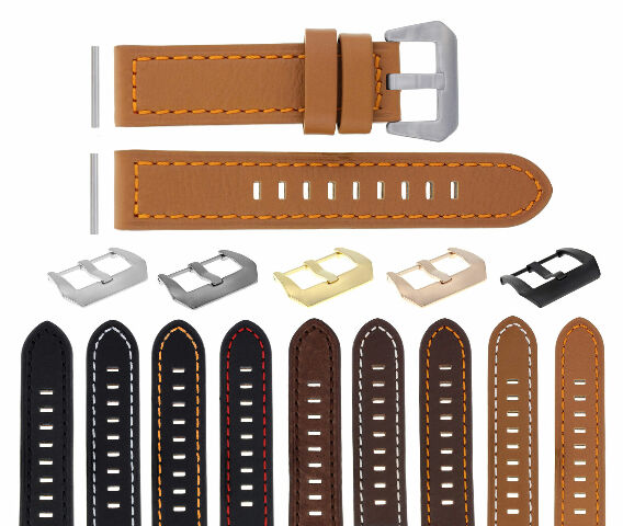 22 -24MM LEATHER WATCH BAND STRAP FOR PAM PANERAI MARINA LUMINOR WATCH LONG