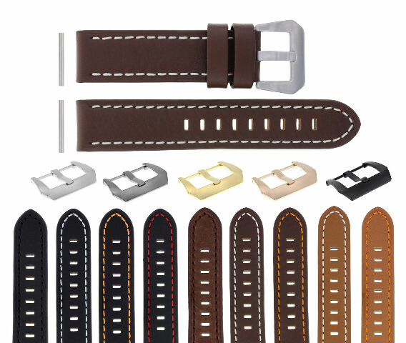 22 -24MM LEATHER WATCH BAND STRAP FOR PAM PANERAI MARINA LUMINOR WATCH LONG