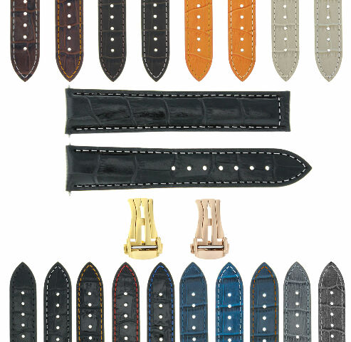 18MM-24MM GENUINE LEATHER WATCH BAND STRAP WITH CLASP FOR OMEGA SEAMASTER PLANET