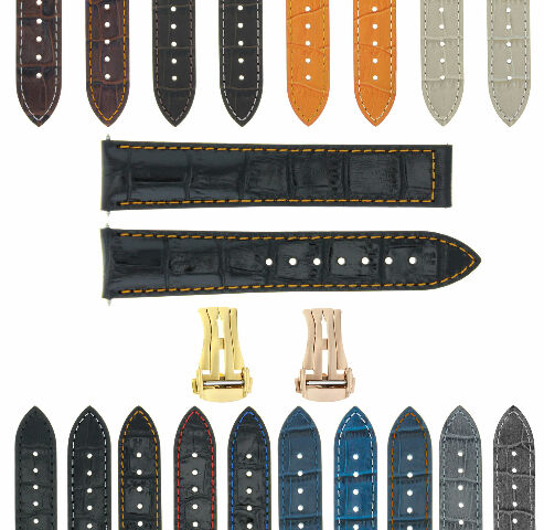 18MM-24MM GENUINE LEATHER WATCH BAND STRAP WITH CLASP FOR OMEGA SEAMASTER PLANET