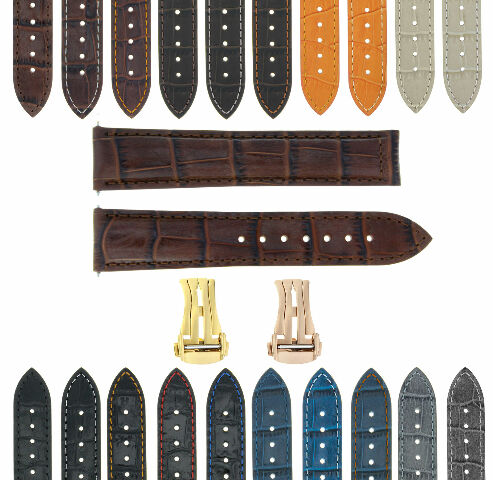 18MM-24MM GENUINE LEATHER WATCH BAND STRAP WITH CLASP FOR OMEGA SEAMASTER PLANET