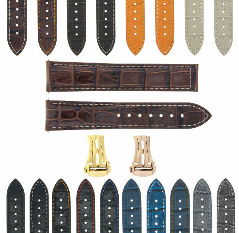 18MM-24MM GENUINE LEATHER WATCH BAND STRAP WITH CLASP FOR OMEGA SEAMASTER PLANET
