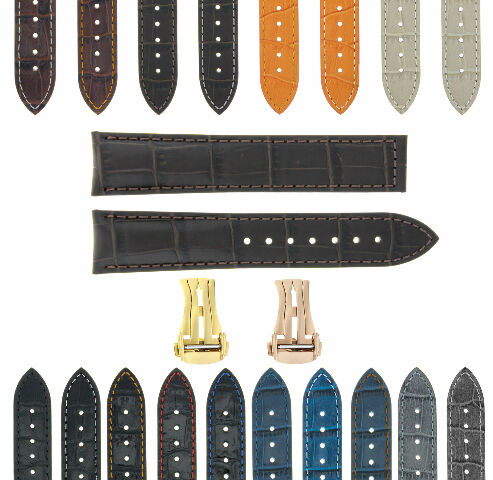 18MM-24MM GENUINE LEATHER WATCH BAND STRAP WITH CLASP FOR OMEGA SEAMASTER PLANET