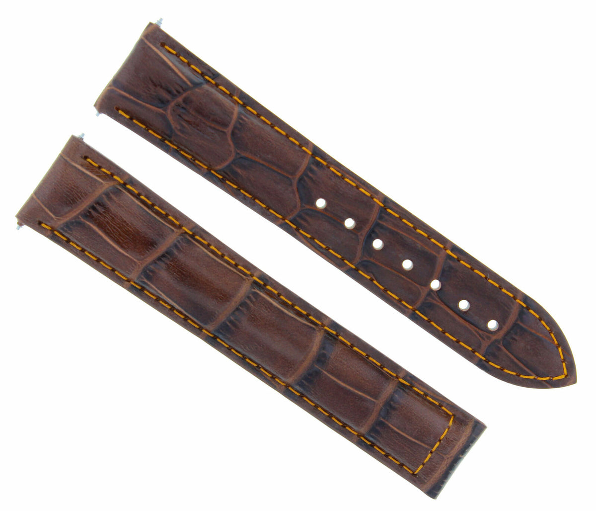 18MM-24MM GENUINE LEATHER WATCH BAND STRAP WITH CLASP FOR OMEGA SEAMASTER PLANET, Dark Brown Orange Stitching, view 3