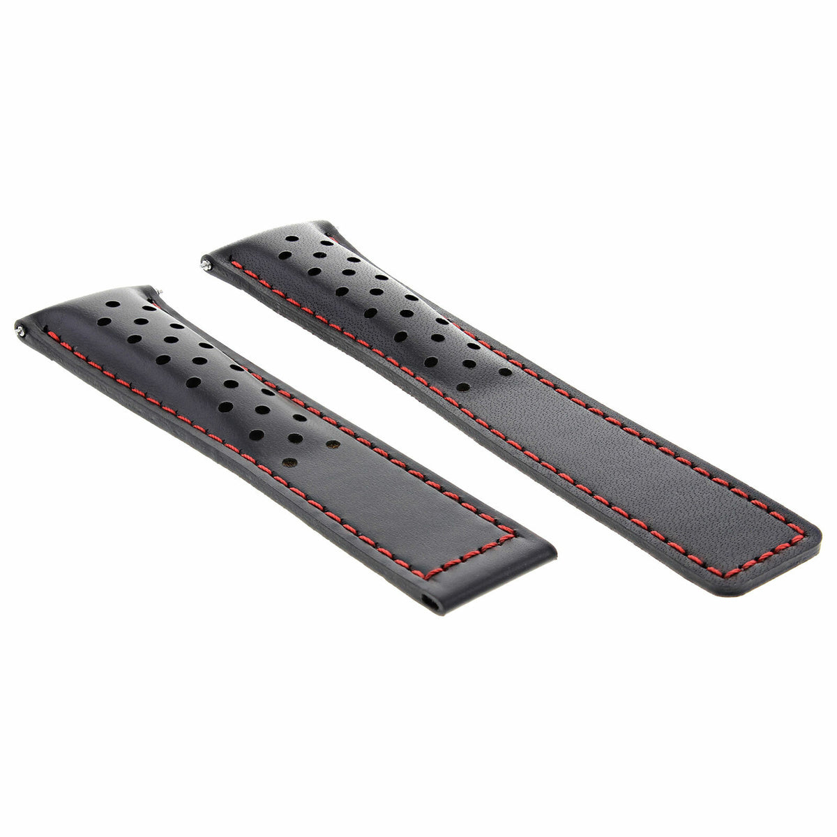 PERFORATED 19-20-22MM LEATHER WATCH BAND STRAP UNIVERSAL GENUINE ITALIAN CALF