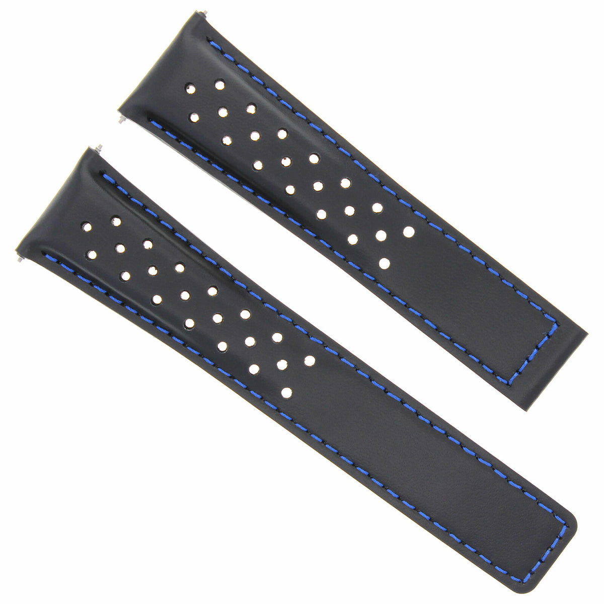 PERFORATED 19-20-22MM LEATHER WATCH BAND STRAP UNIVERSAL GENUINE ITALIAN CALF