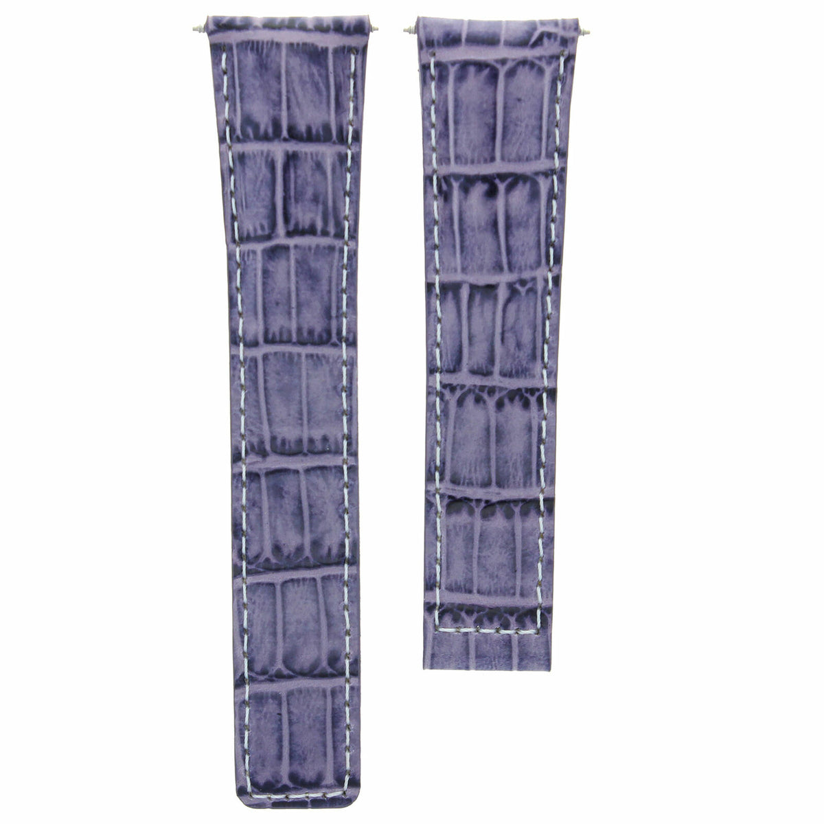 18-19-20-21-22MM LEATHER WATCH BAND STRAP CLASP FOR TAG HEUER CARRERA GOLD ROSE, Violet with White Stitching, view 2