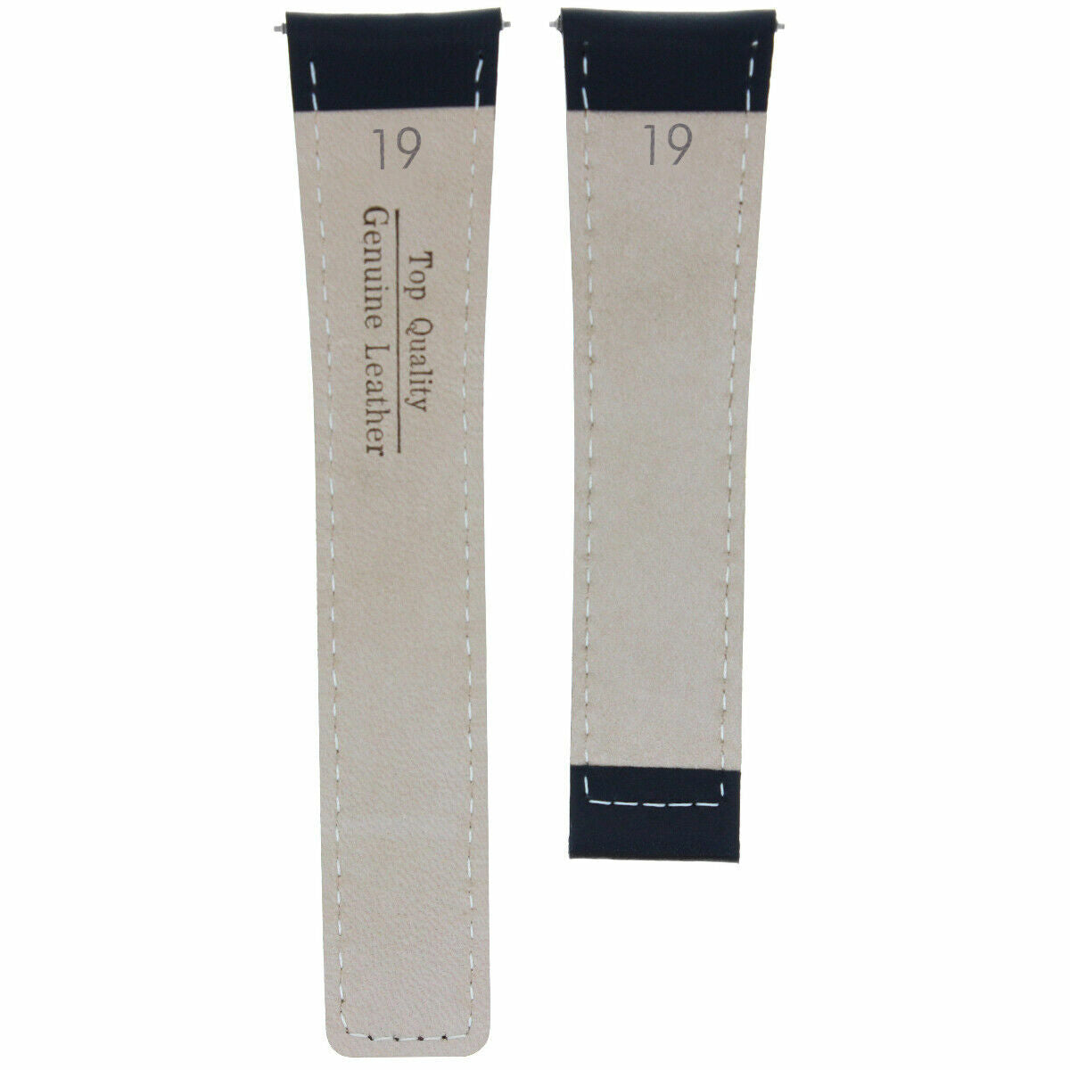 19MM 20MM 22MM LEATHER WATCH BAND STRAP WITH CLASP FOR TAG HEUER CARRERA MONACO, Black with Orange Stitching, underside view