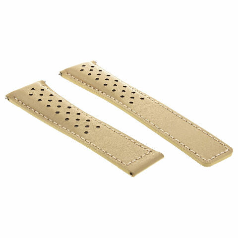 19MM-22MM PERFORATED LEATHER WATCH BAND STRAP FOR TAG HEUER CARRERA CALIBRE