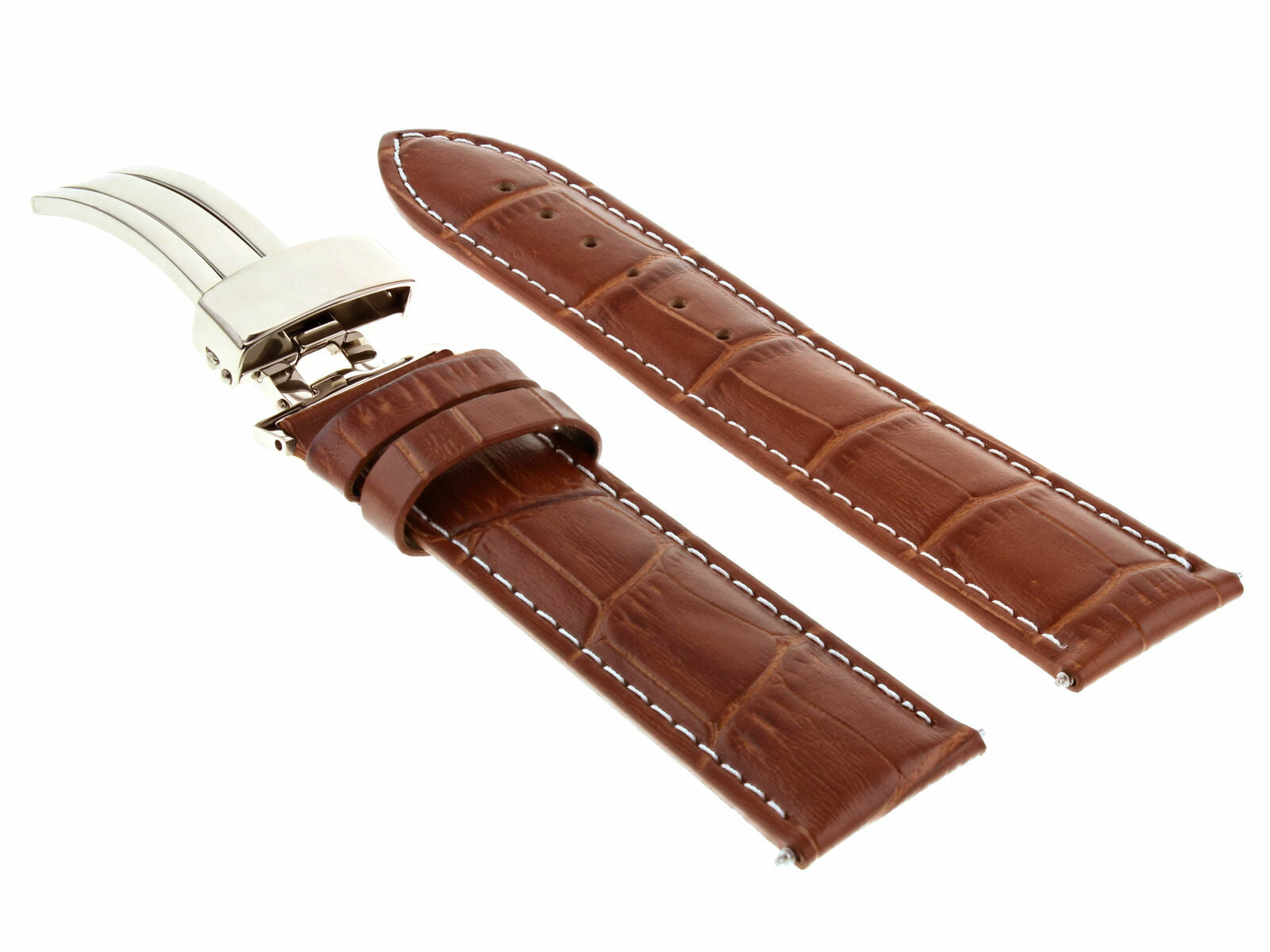 LEATHER WATCH BAND STRAP FOR CITIZEN ECO DRIVE + D/CLASP - 22MM