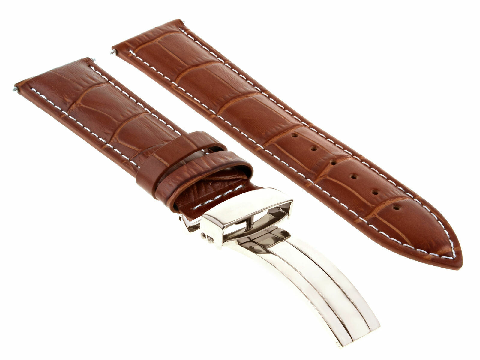 LEATHER WATCH BAND STRAP FOR CITIZEN ECO DRIVE + D/CLASP - 22MM
