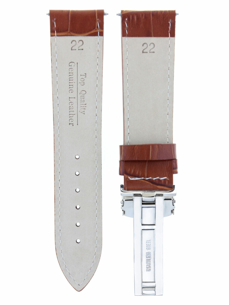 LEATHER WATCH BAND STRAP FOR CITIZEN ECO DRIVE + D/CLASP - 22MM