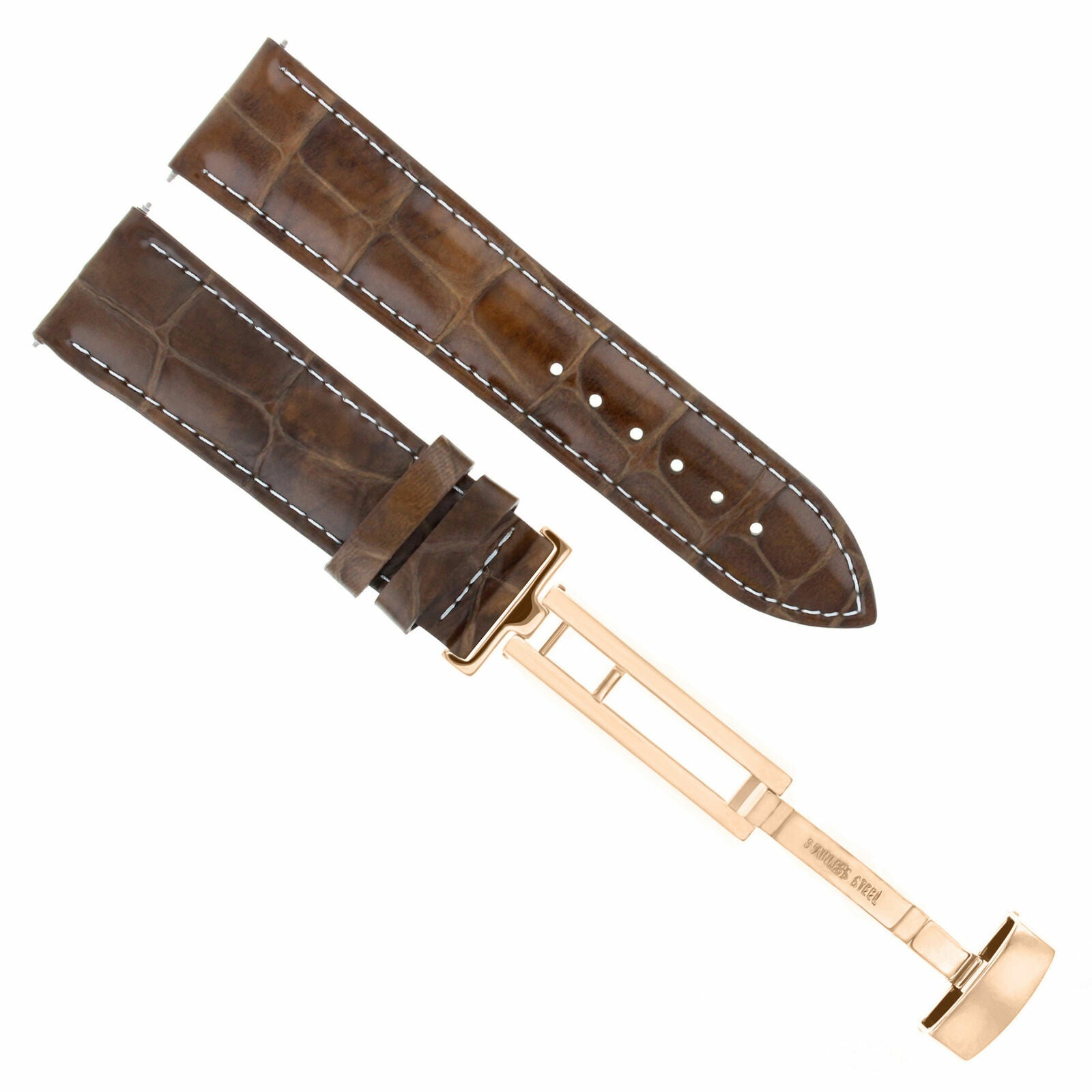 17-18-19-20-21-22-23-24MM LEATHER WATCH BAND STRAP FOR CITIZEN CLASP ROSE BLACK