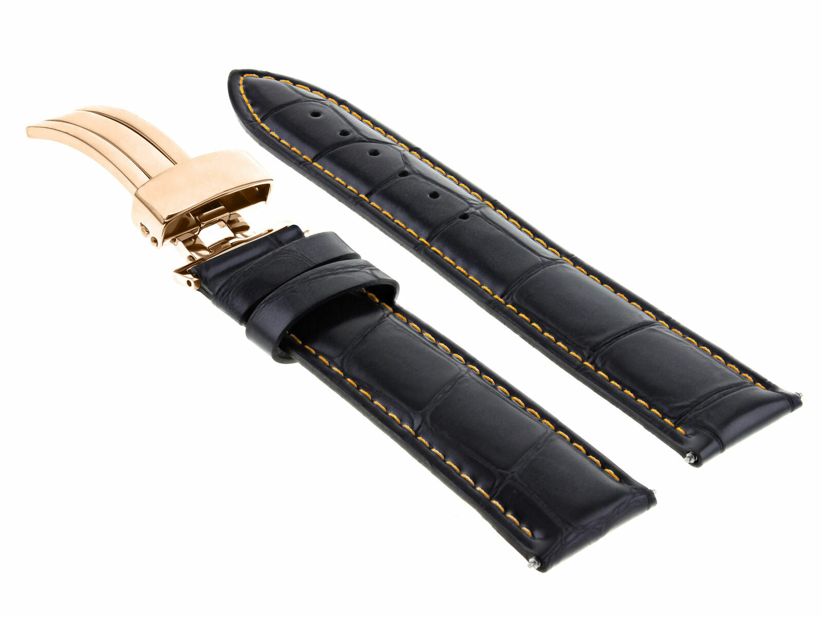 LEATHER WATCH BAND STRAP FOR CITIZEN CLASP ROSE BLACK - 18MM