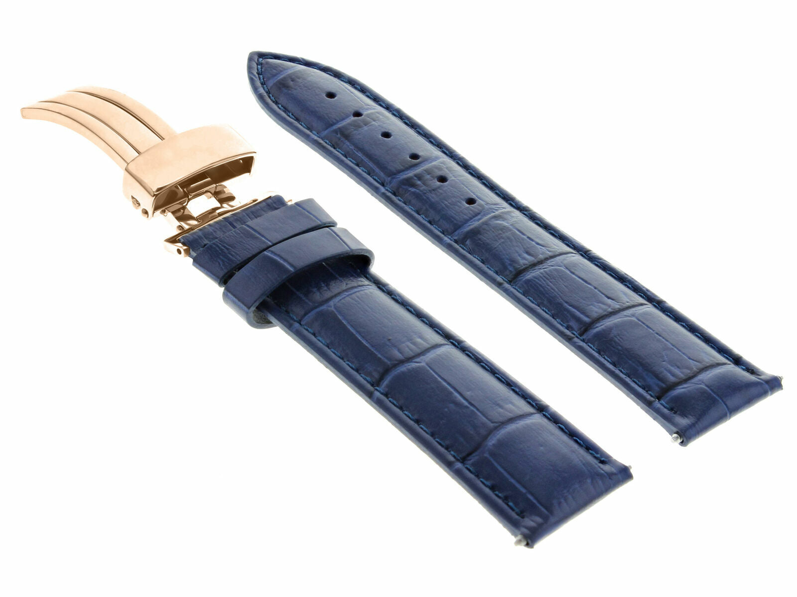 LEATHER WATCH BAND STRAP FOR CITIZEN CLASP ROSE BLACK - 18MM