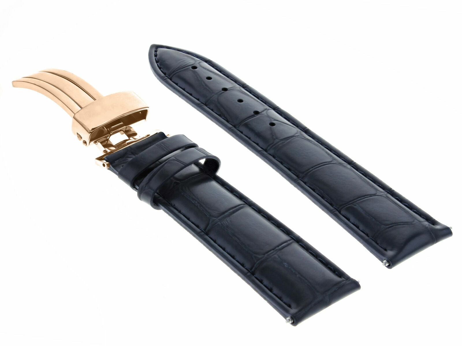 LEATHER WATCH BAND STRAP FOR CITIZEN CLASP ROSE BLACK - 18MM