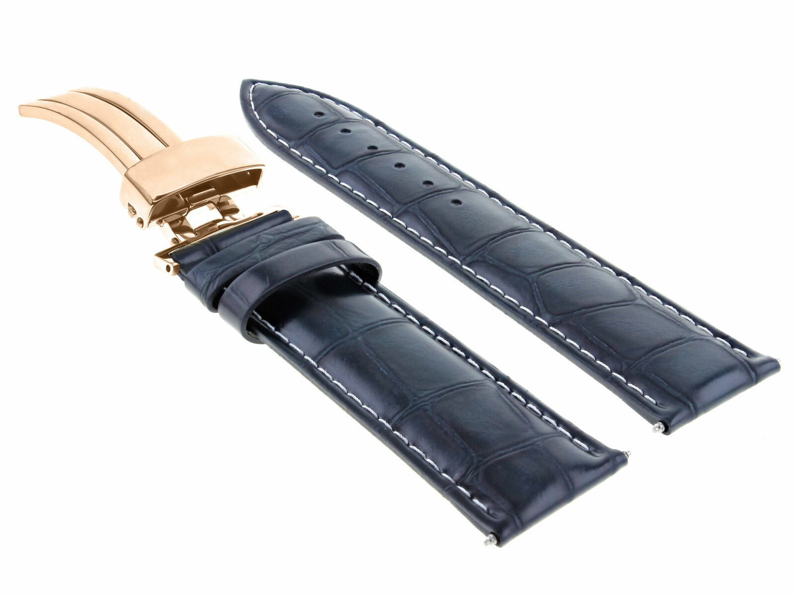 LEATHER WATCH BAND STRAP FOR CITIZEN CLASP ROSE BLACK - 18MM