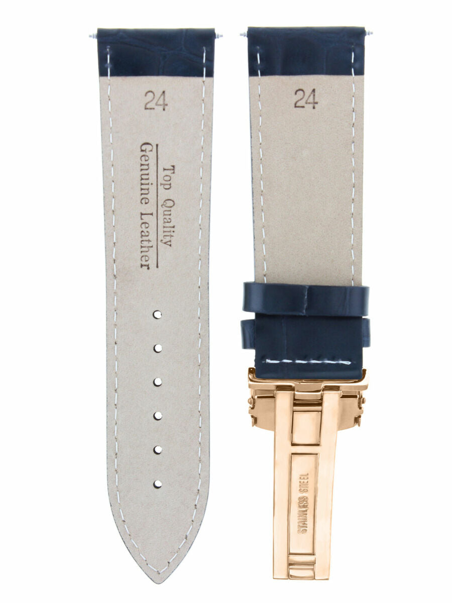 17-18-19-20-21-22-23-24MM LEATHER WATCH BAND STRAP FOR CITIZEN CLASP ROSE BLACK