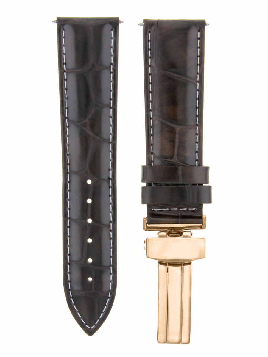 LEATHER WATCH BAND STRAP FOR CITIZEN CLASP ROSE BLACK - 18MM