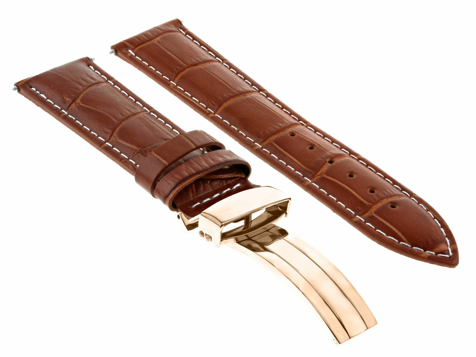 LEATHER WATCH BAND STRAP FOR CITIZEN CLASP ROSE BLACK - 18MM