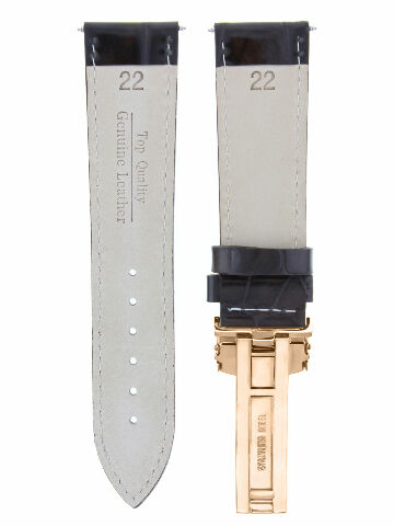 LEATHER WATCH BAND STRAP FOR CITIZEN CLASP ROSE BLACK - 19MM