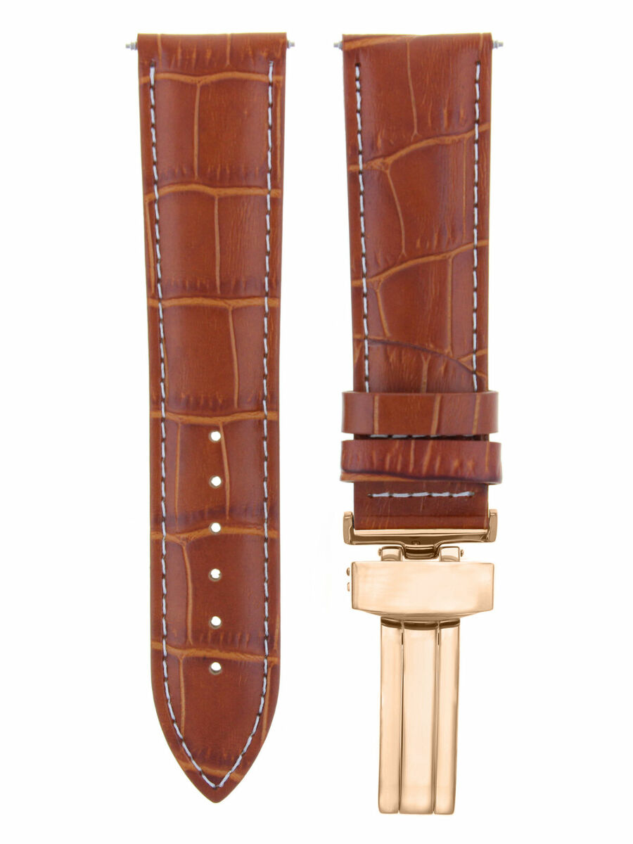 LEATHER WATCH BAND STRAP FOR CITIZEN CLASP ROSE BLACK - 19MM