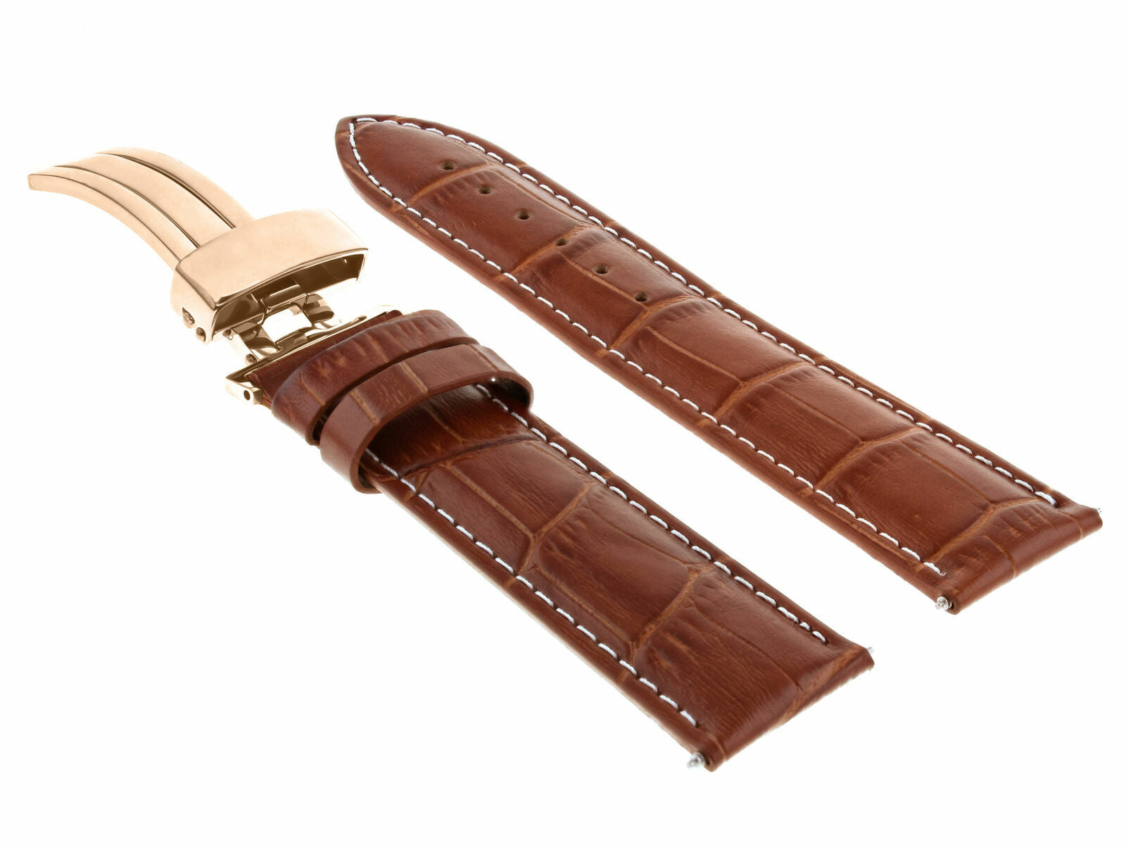 LEATHER WATCH BAND STRAP FOR CITIZEN CLASP ROSE BLACK - 19MM