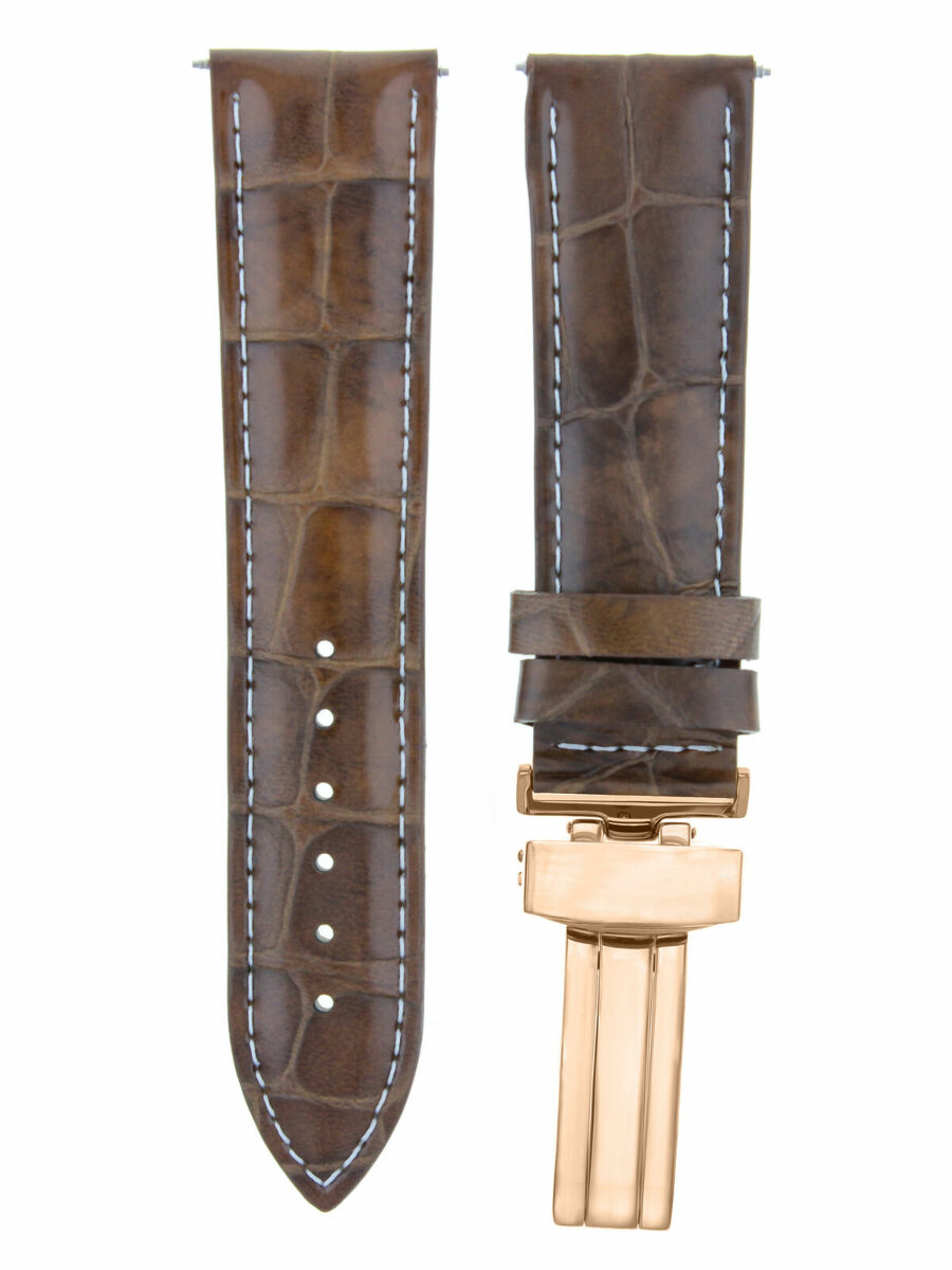 LEATHER WATCH BAND STRAP FOR CITIZEN CLASP ROSE BLACK - 20MM
