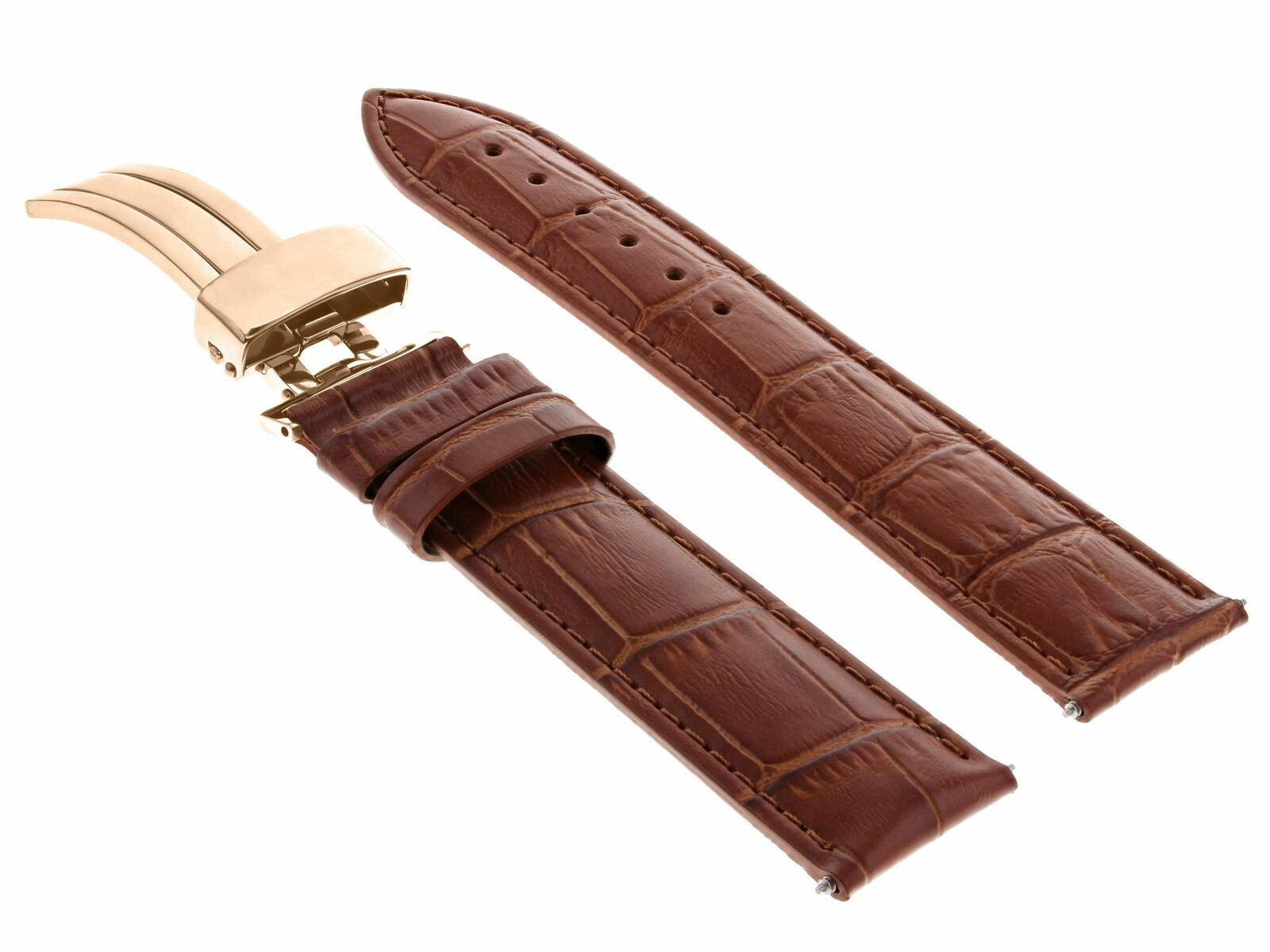 LEATHER WATCH BAND STRAP FOR CITIZEN CLASP ROSE BLACK - 20MM