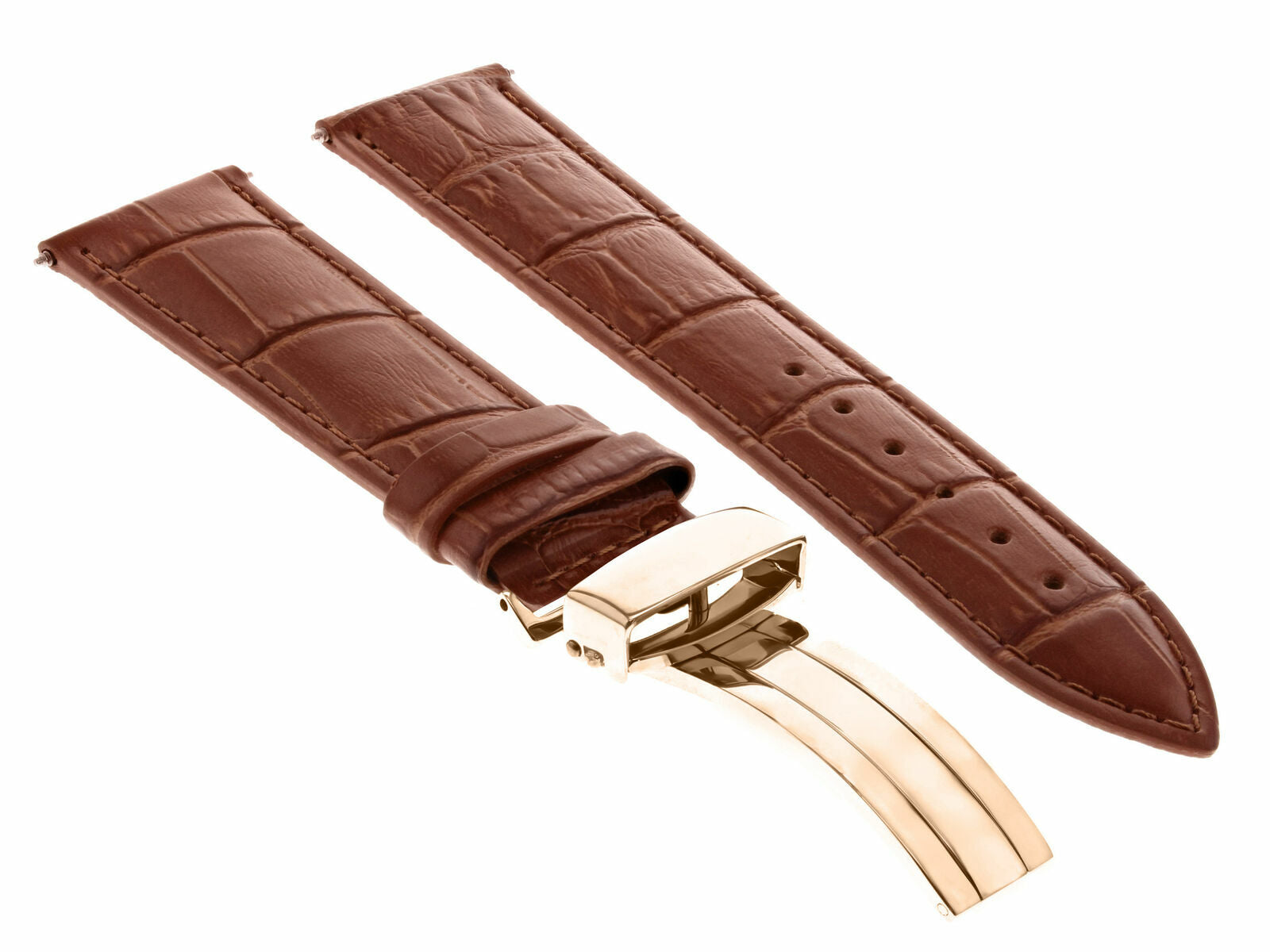 LEATHER WATCH BAND STRAP FOR CITIZEN CLASP ROSE BLACK - 20MM