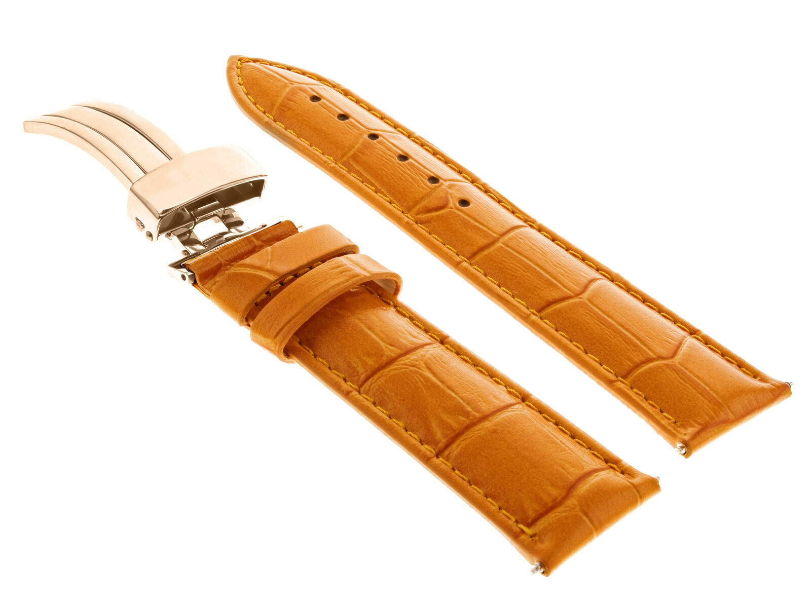 LEATHER WATCH BAND STRAP FOR CITIZEN CLASP ROSE BLACK - 20MM