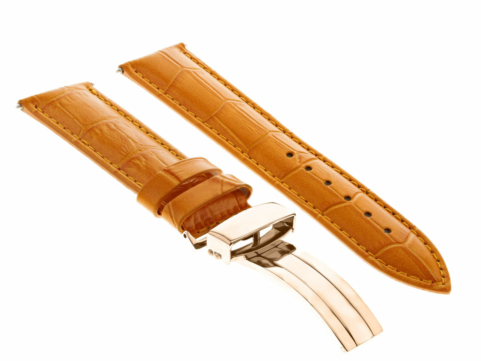 LEATHER WATCH BAND STRAP FOR CITIZEN CLASP ROSE BLACK - 20MM