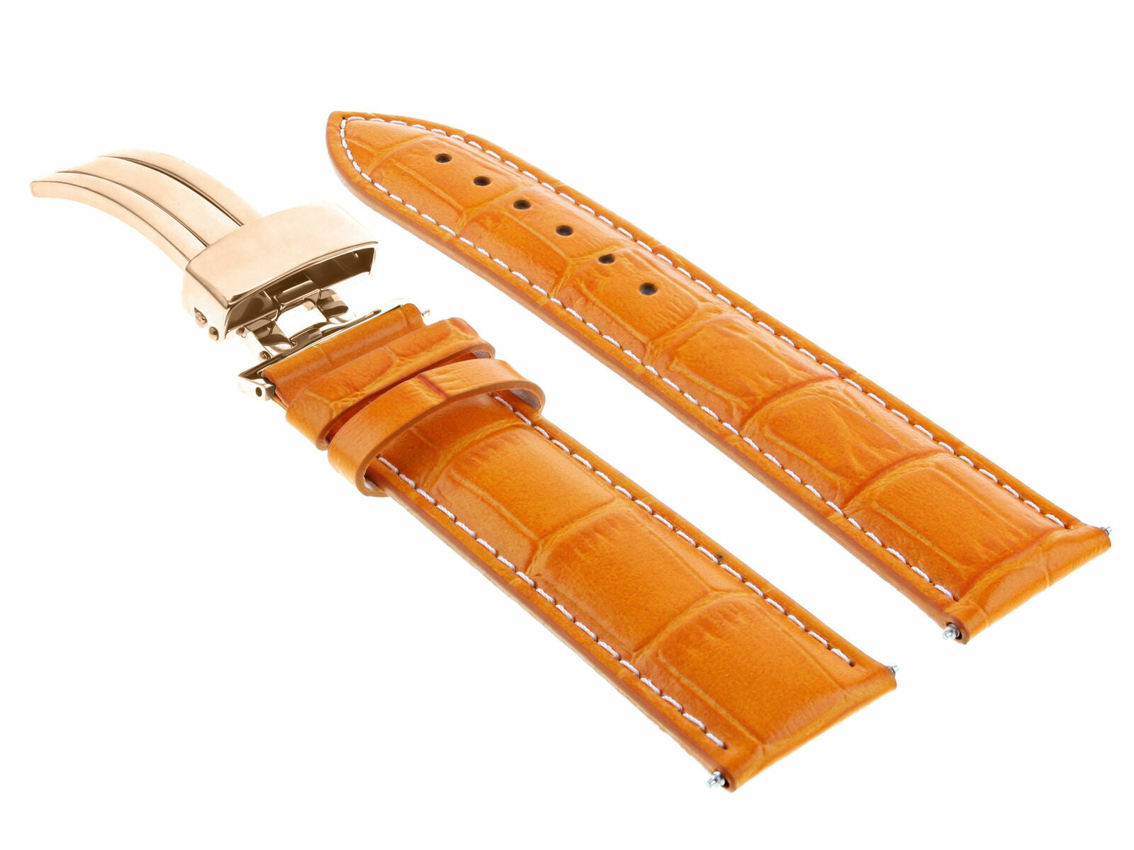 LEATHER WATCH BAND STRAP FOR CITIZEN CLASP ROSE BLACK - 21MM
