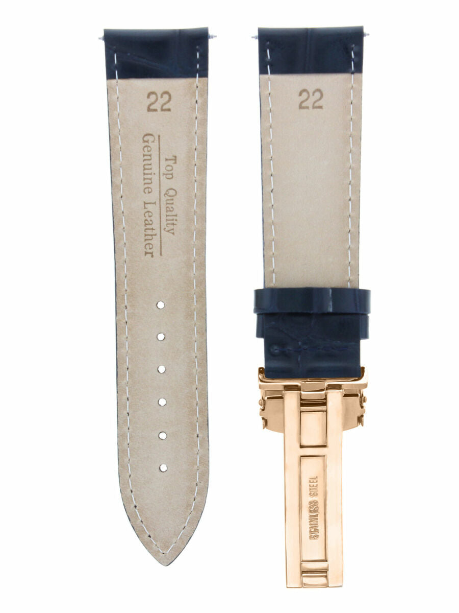 LEATHER WATCH BAND STRAP FOR CITIZEN CLASP ROSE BLACK - 23MM