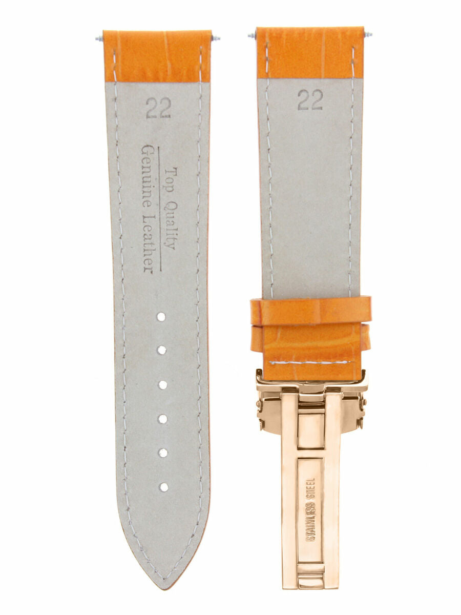 LEATHER WATCH BAND STRAP FOR CITIZEN CLASP ROSE BLACK - 23MM