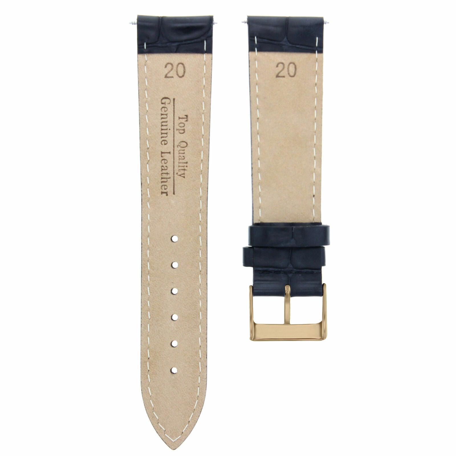 LEATHER WATCH BAND STRAP FOR CITIZEN DRIVE ROSE BLACK - 22MM