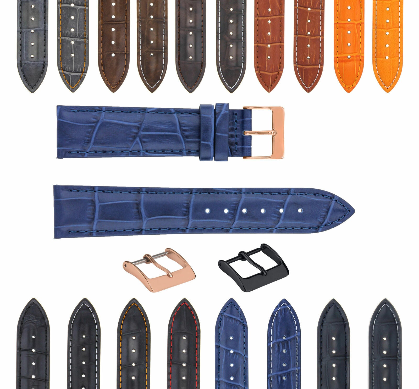 17-18-19-20-21-22-23-24MM LEATHER WATCH BAND STRAP FOR CITIZEN DRIVE ROSE BLACK