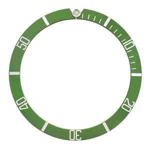 (V-0709) REPLACEMENT BEZEL INSERT GREEN FOR WATCH 37.40MM X 30.70MM
