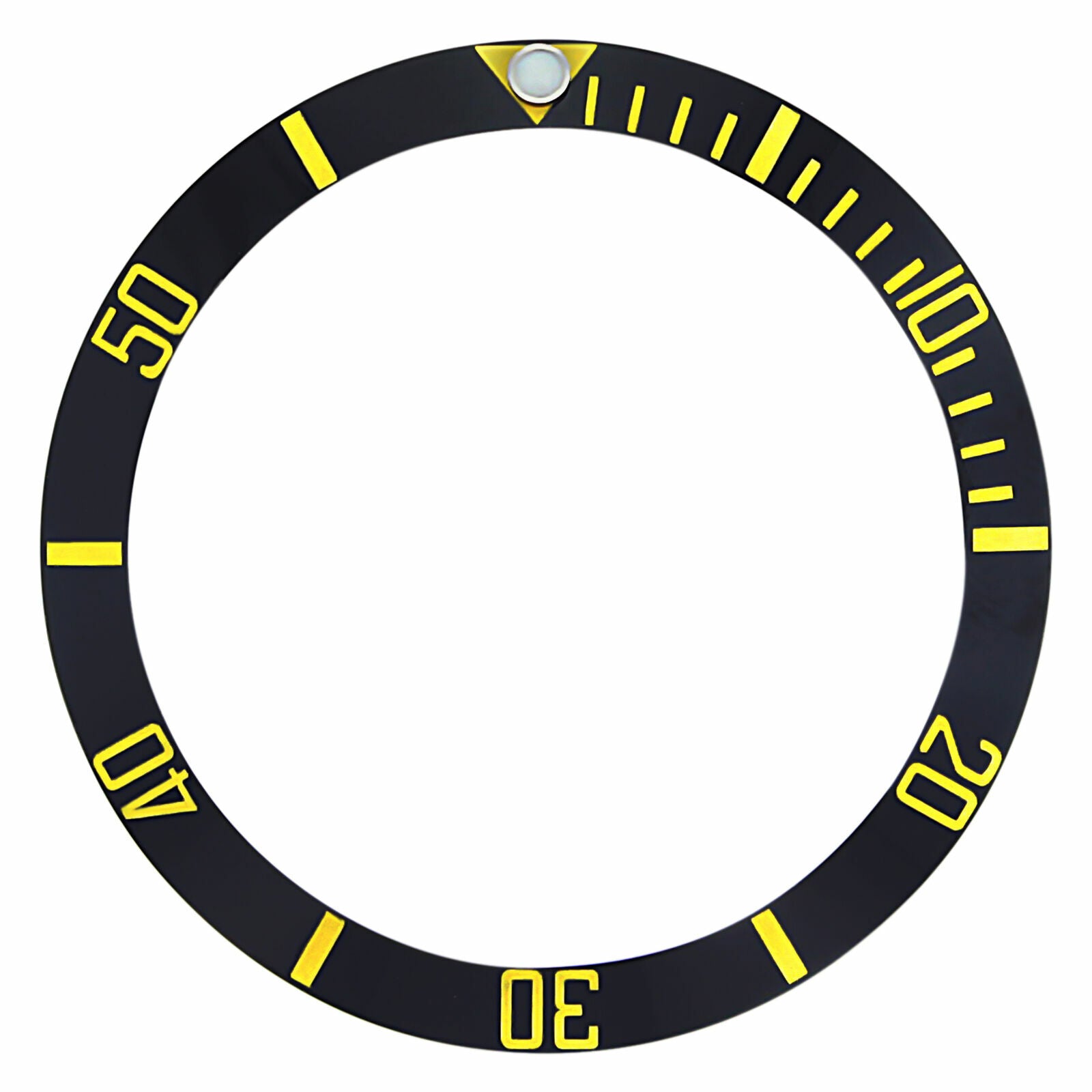 REPLACEMENT BLACK CERAMIC INSERT WITH GOLD FONT FOR WATCH 37.50MM X 30.70MM