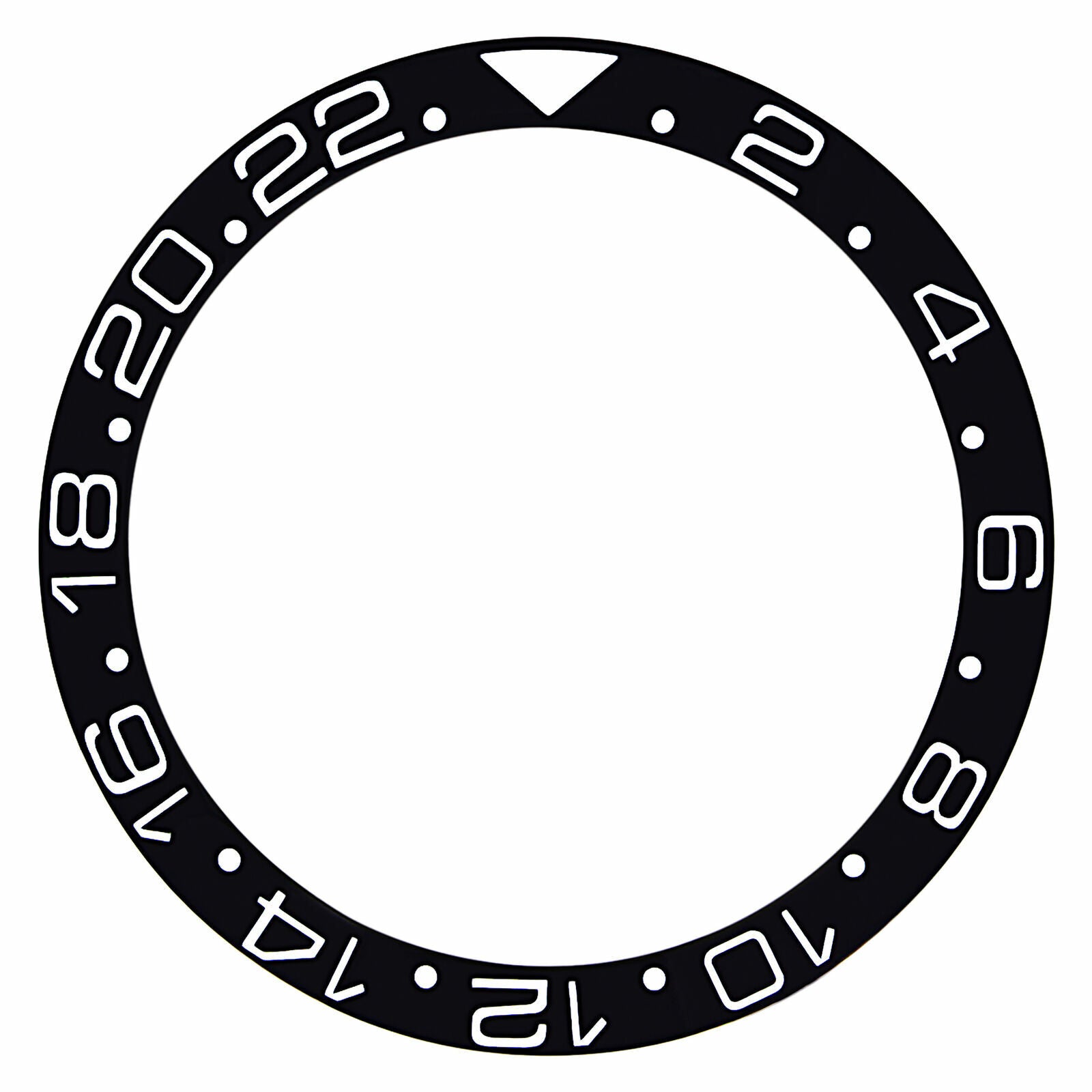 REPLACEMENT BLACK CERAMIC INSERT FOR WATCH 37.70MM X 30.70MM