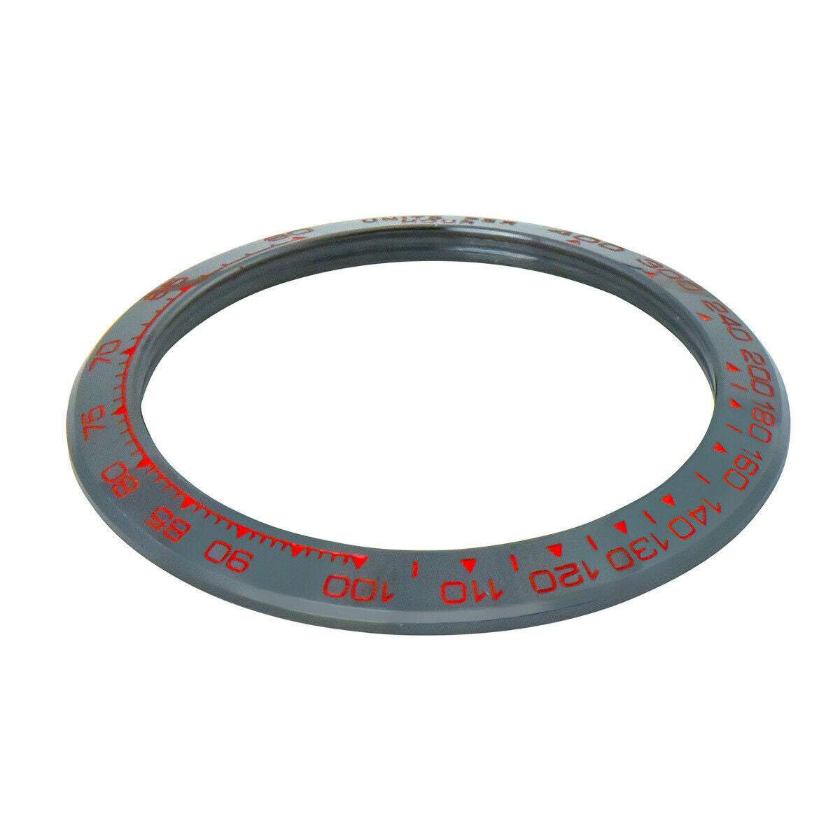 REPLACEMENT BLACK CERAMIC BEZEL WITH RED NUMBERS 38.50MM X 30.40MM