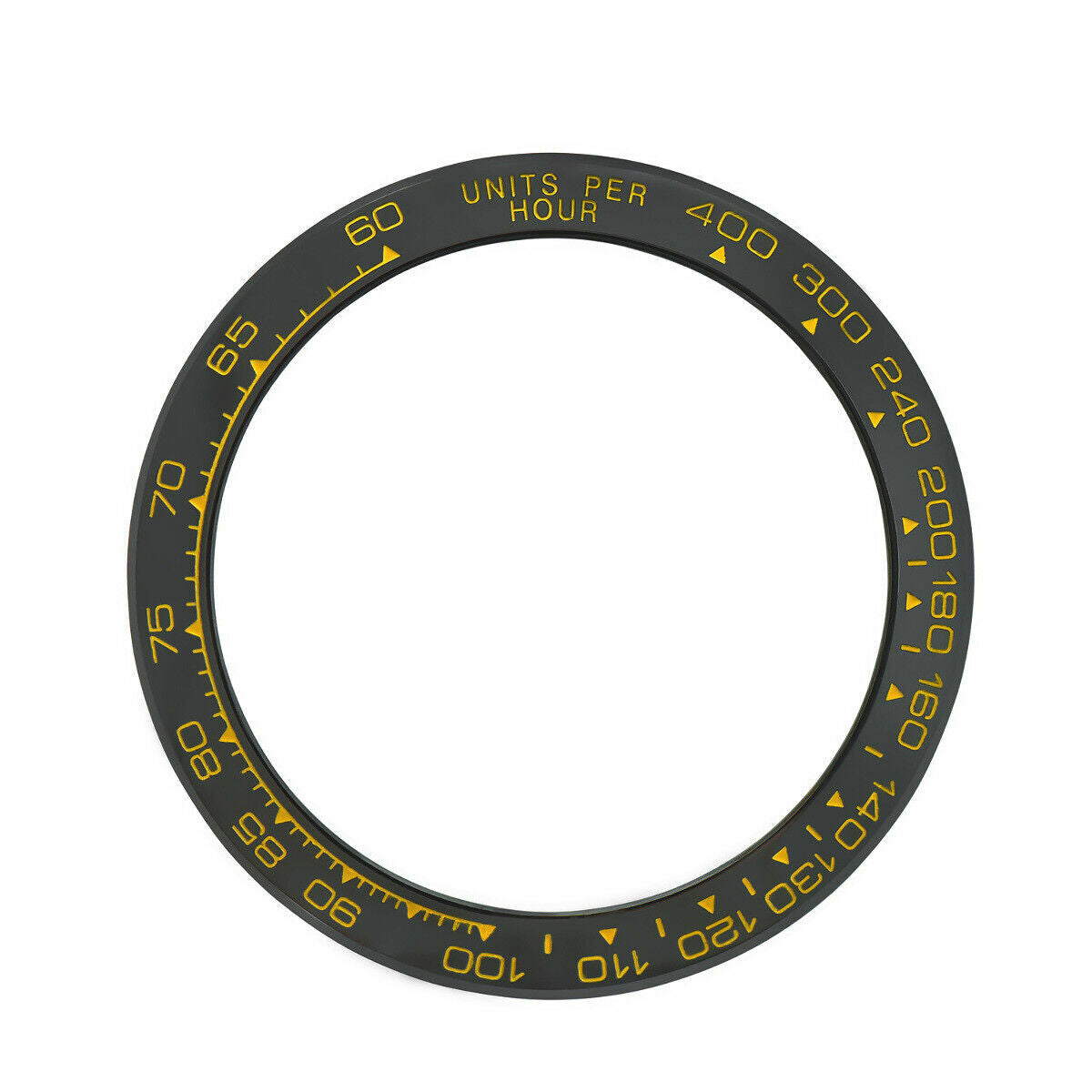 REPLACEMENT BLACK CERAMIC INSERT WITH GOLD #'S 38.50 X 30.40MM