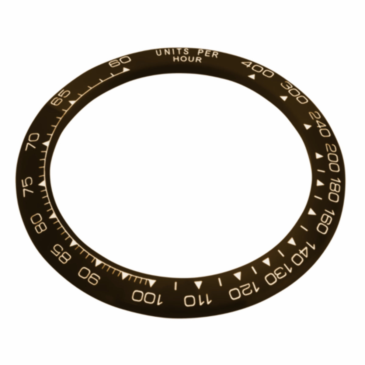 REPLACEMENT BROWN CERAMIC BEZEL WITH ENGRAVED NUMBER FOR WATCH 38.60MM X 30.40MM