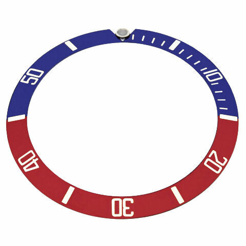 REPLACEMENT BEZEL INSERT RED/BLUE/PEPSI FOR WATCH 37.60MM X 30.70MM