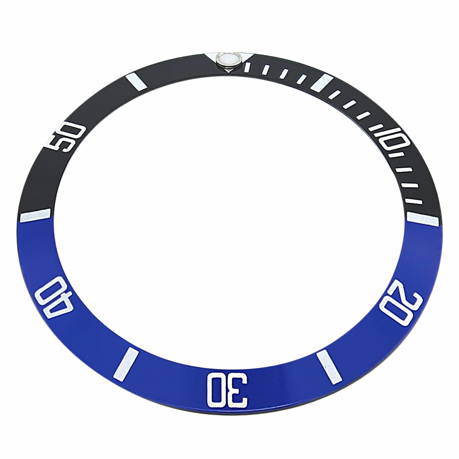 REPLACEMENT BEZEL INSERT BLACK/BLUE FOR WATCH 37.60MM X 30.70MM