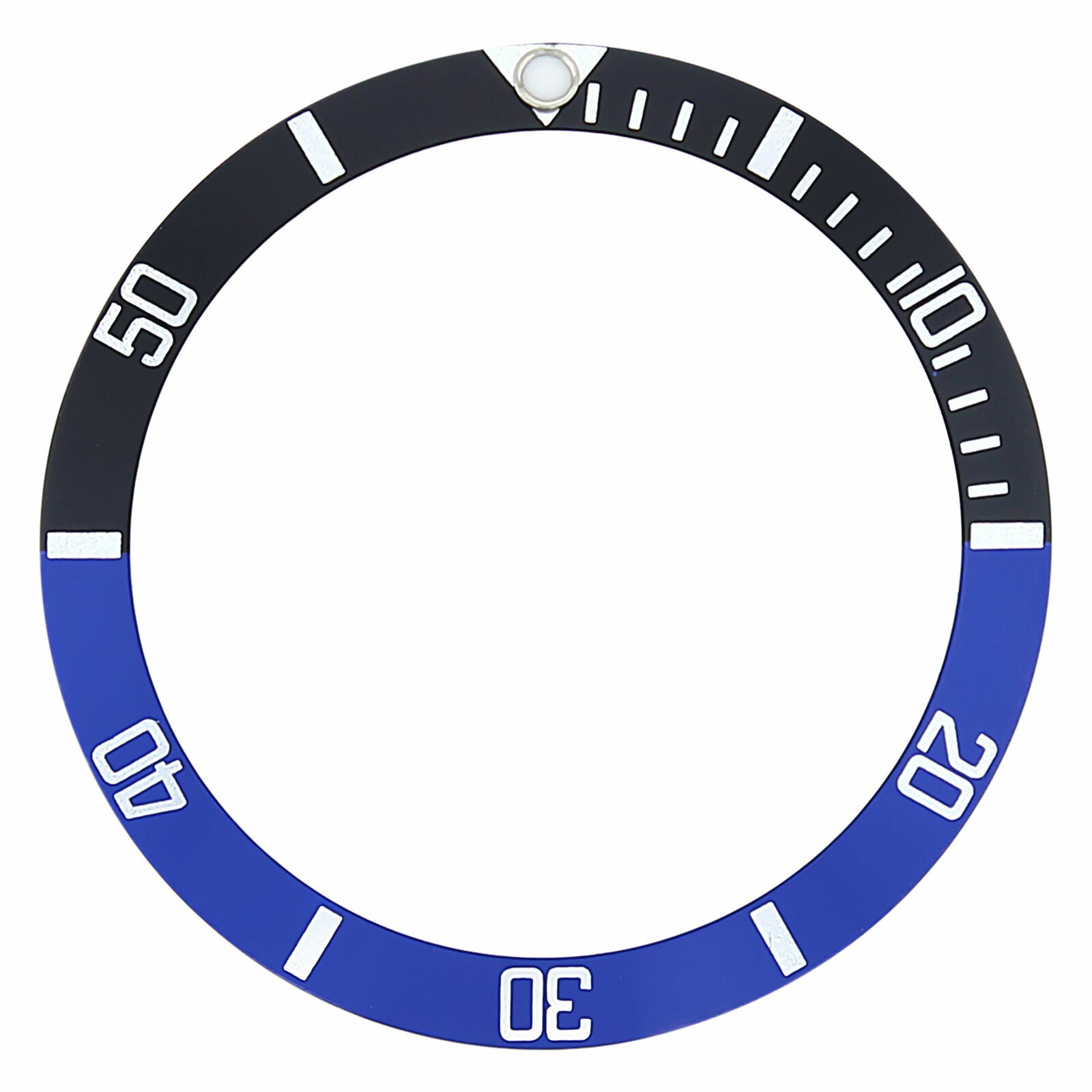 REPLACEMENT BEZEL INSERT BLACK/BLUE FOR WATCH 37.60MM X 30.70MM