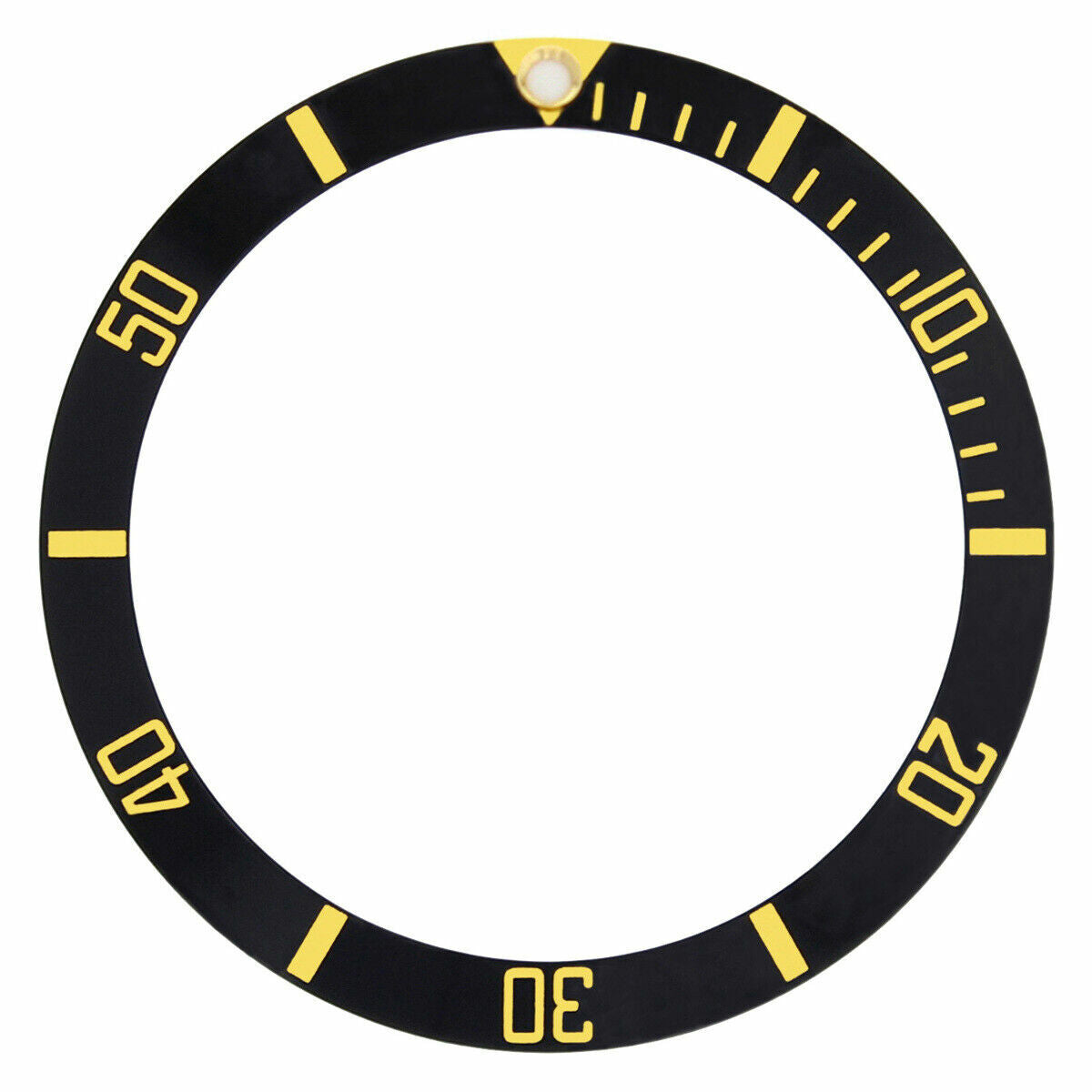 REPLACEMENT BLACK INSERT WITH GOLD FONT FOR WATCH 36.50MM X 30.40MM