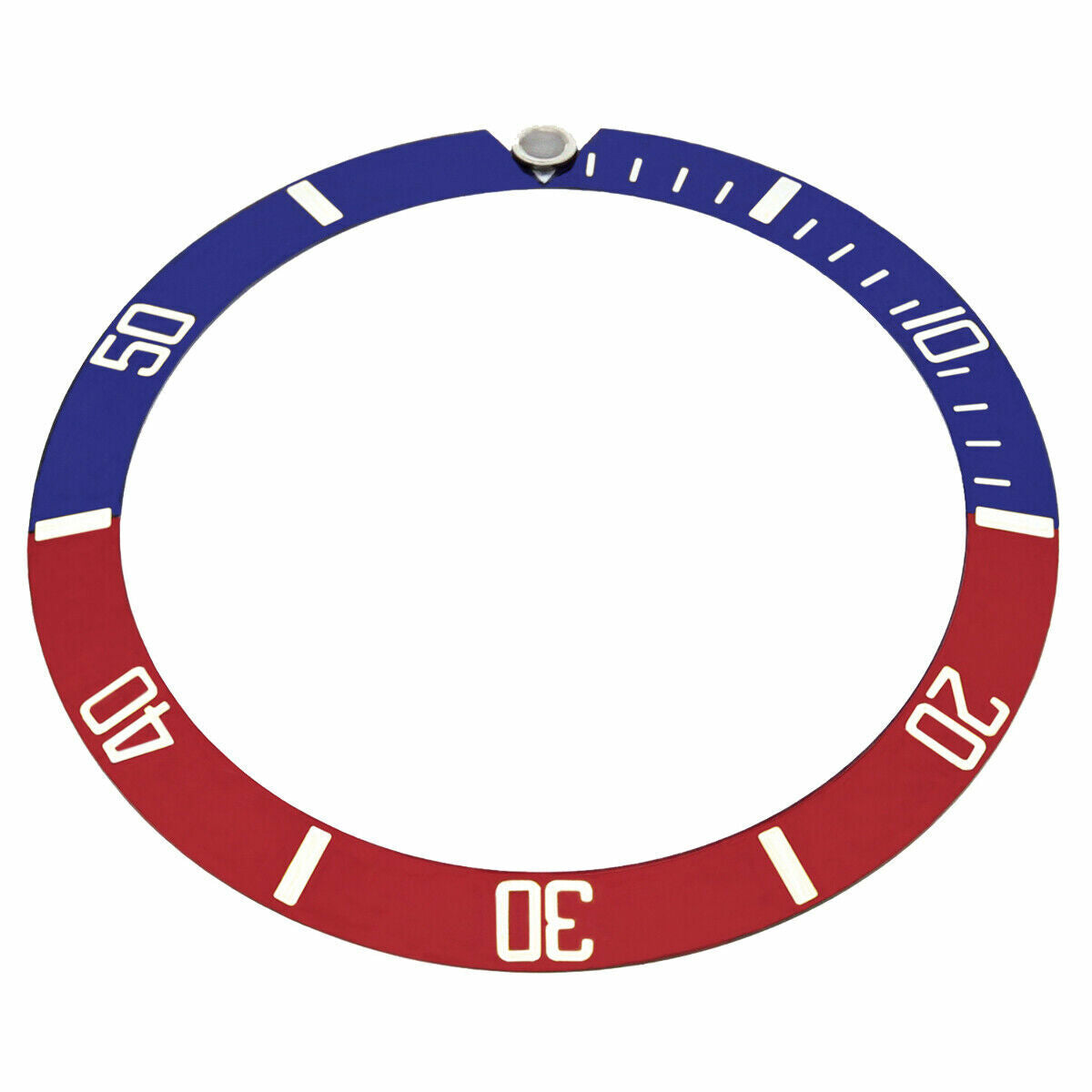 REPLACEMENT BEZEL INSERT PESPSI BLUE/RED FOR WATCH 36.50MM X 30.40MM