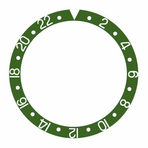 REPLACEMENT BEZEL INSERT GREEN FOR WATCH 37.70MM X 30.70MM