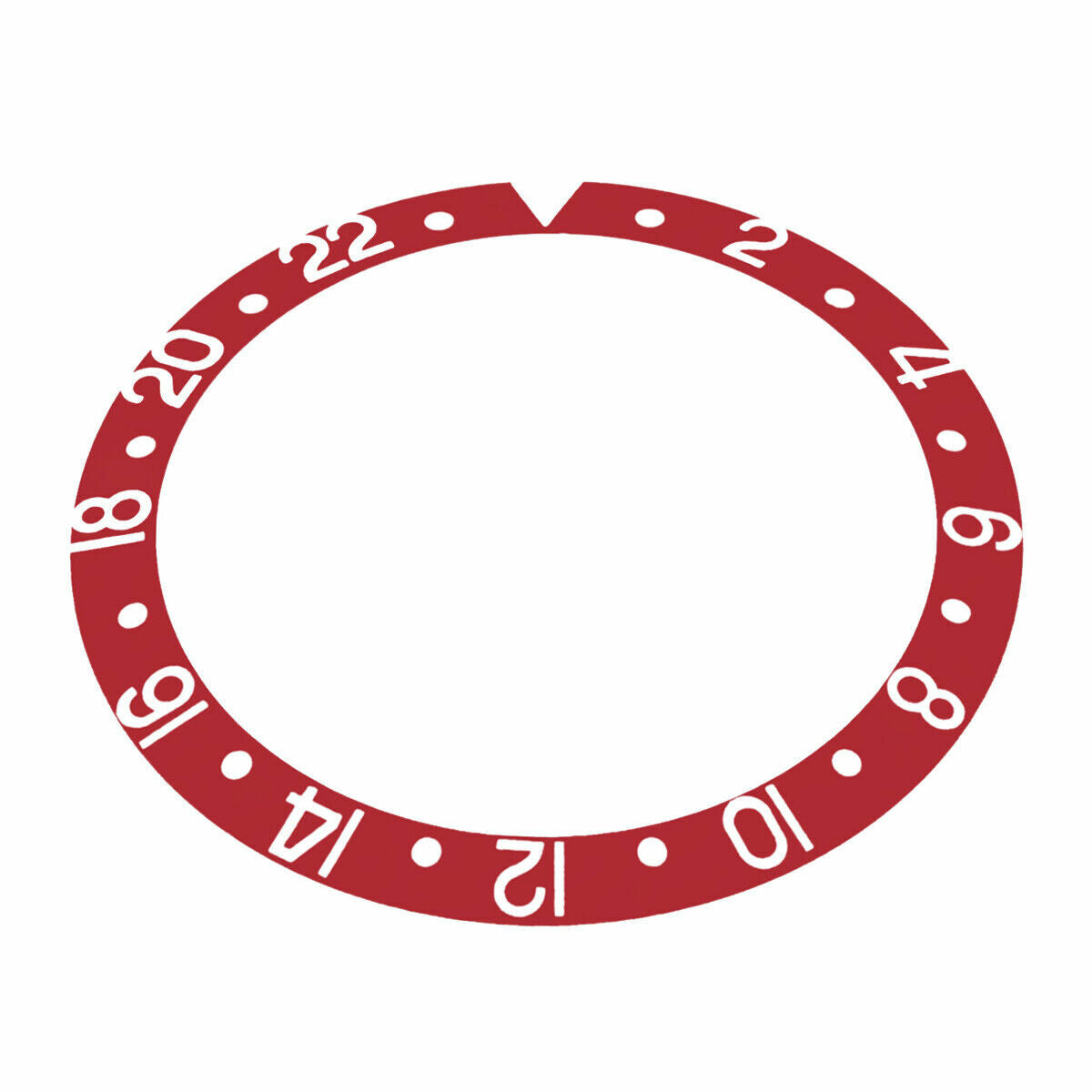 REPLACEMENT BEZEL INSERT RED FOR WATCH 37.70MM X 30.70MM